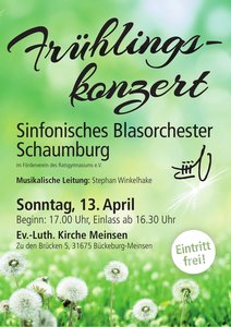 Plakat zum Fühlingskonzert 2014 des SBO Schaumburg in Meinsen.